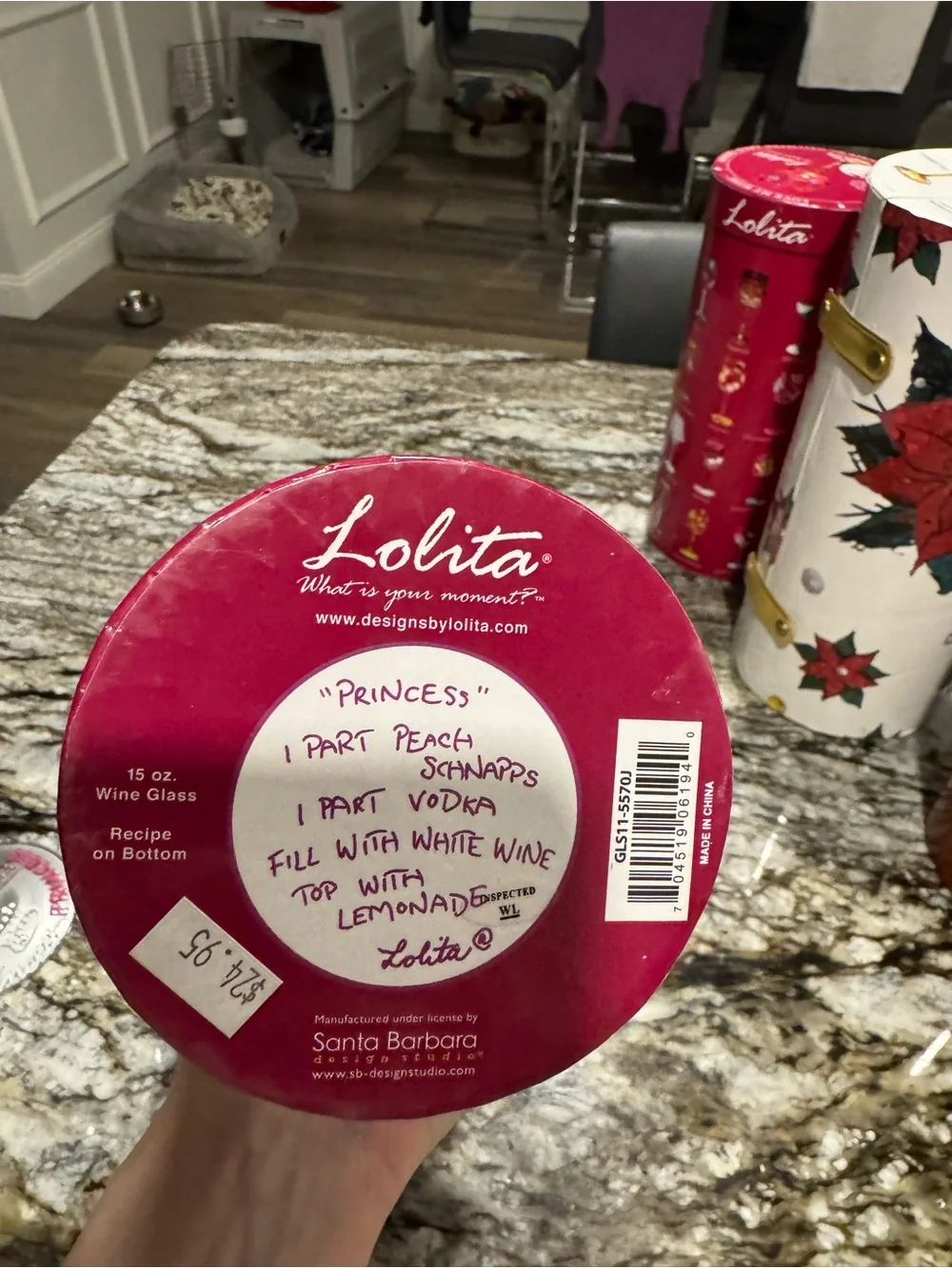 Lolita Pink Princess Wine Glass with Decorative Gift Tin